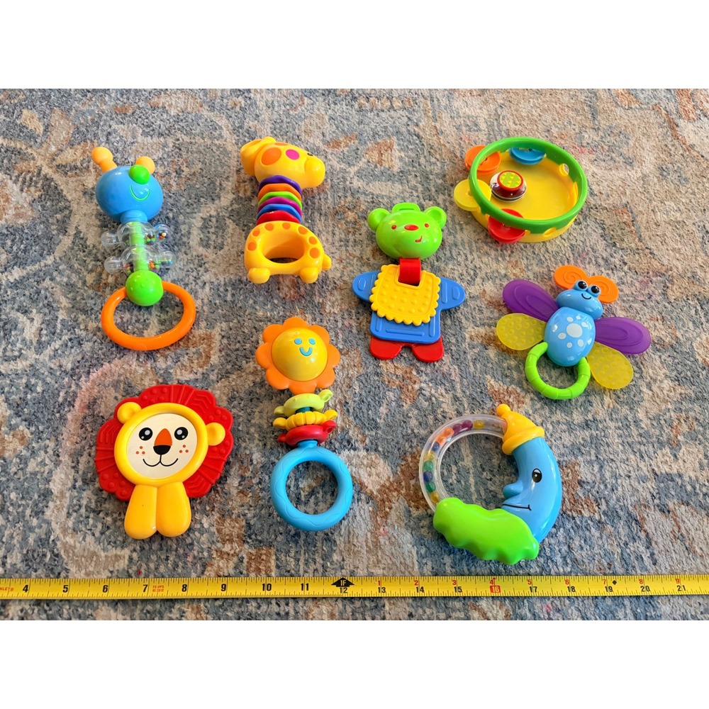 8-piece Colorful Baby Infant Rattle Toy Set - Picture 3 of 4